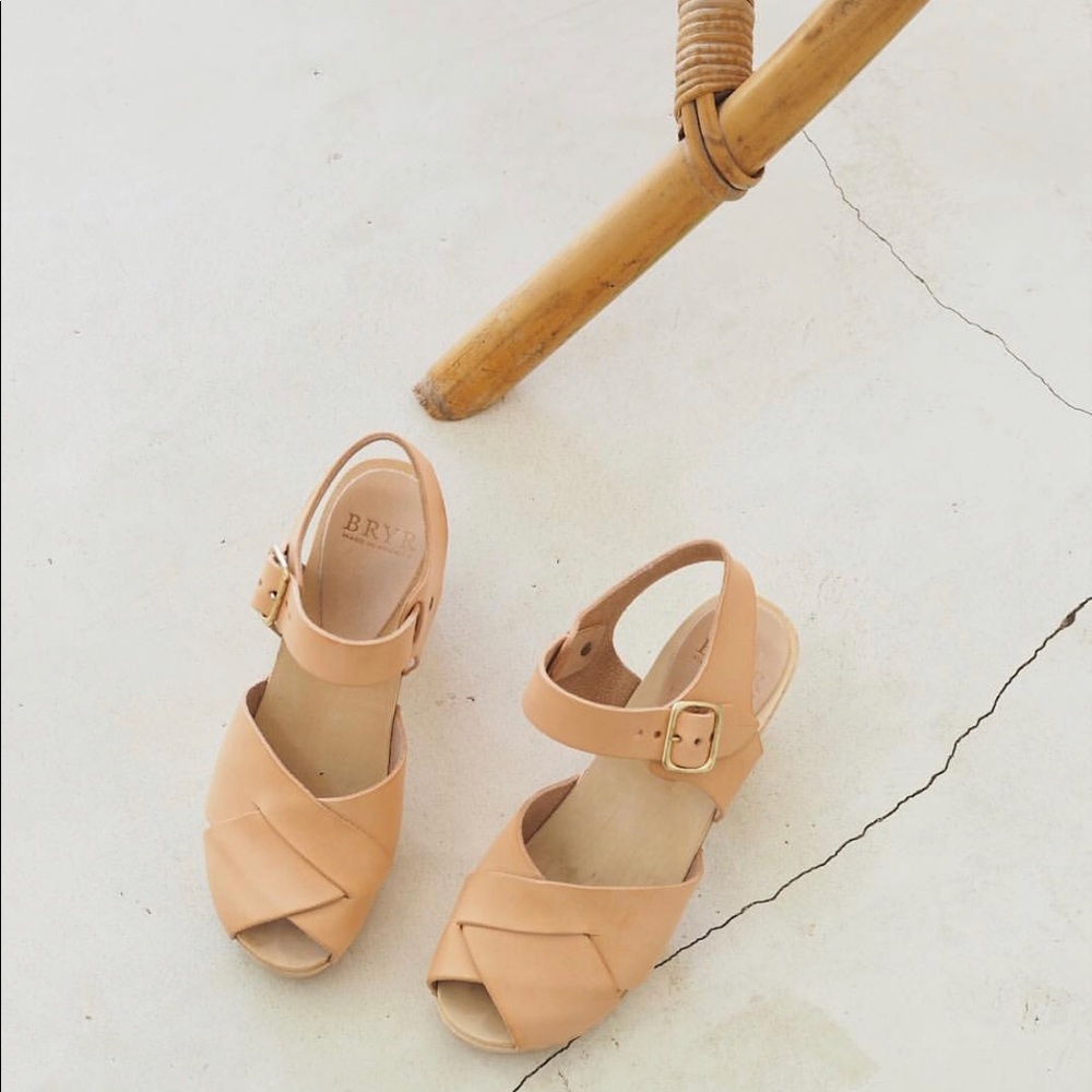 Bryr Clogs Emma Cross-over Natural Leather Size 38